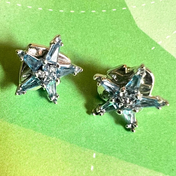 Kate spade STARRING Silverplated Star Stud Earrings blue New - Picture 3 of 4